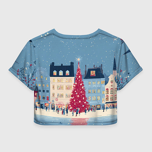 Женский топ Новогоднее гуляние у красной елки / 3D-принт – фото 2