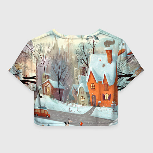 Женский топ Милый новогодний дворик / 3D-принт – фото 2
