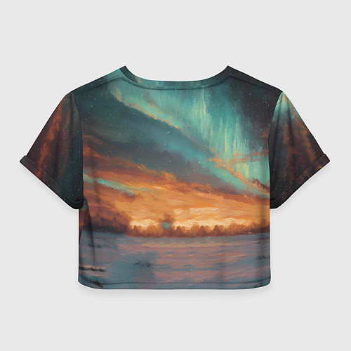 Женский топ Лошадь на фоне северного сиянми / 3D-принт – фото 2