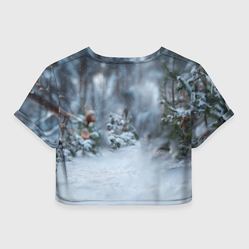 Женский топ Маленькая лошадка в новогоднем лесу / 3D-принт – фото 2