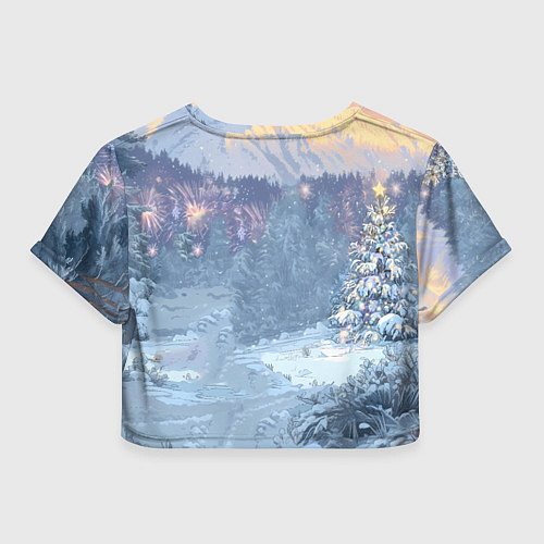 Женский топ Новогодняя лошадка в лесу / 3D-принт – фото 2