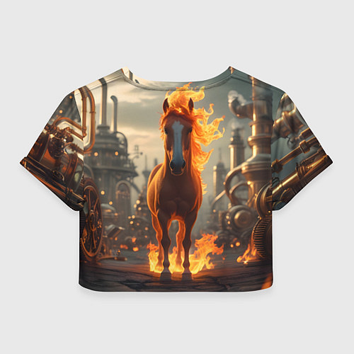 Женский топ Огненная лошадь в стиле стимпанк / 3D-принт – фото 2