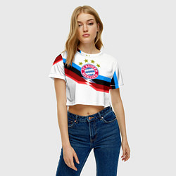 Футболка 3D укороченная женская Бавария Мюнхен геометрия спорт, цвет: 3D-принт — фото 2