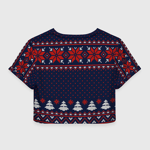 Женский топ Новогодний вязаный узор / 3D-принт – фото 2
