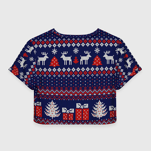 Женский топ Новогодний вязаный паттерн / 3D-принт – фото 2