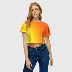 Футболка 3D укороченная женская Color orange red, цвет: 3D-принт — фото 2