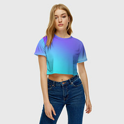 Футболка 3D укороченная женская Color multi-colored gradient, цвет: 3D-принт — фото 2