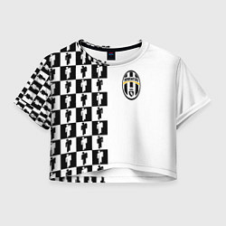 Футболка 3D укороченная женская Ювентус паттерн люди, цвет: 3D-принт