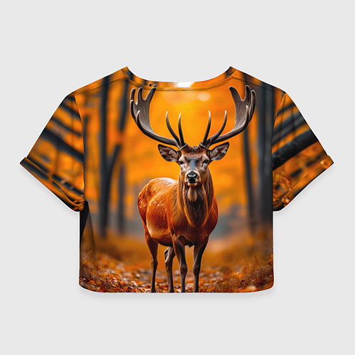 Женский топ Осенний лес с оленем / 3D-принт – фото 2