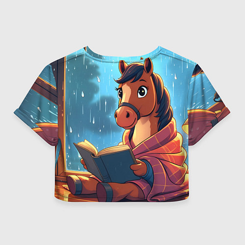 Женский топ Лошадка уютным вечером / 3D-принт – фото 2