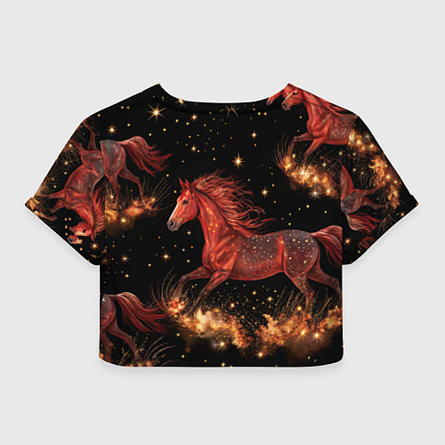 Женский топ Огненные лошади - паттерн / 3D-принт – фото 2