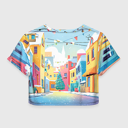 Женский топ Лошадка с новогоднем венком / 3D-принт – фото 2