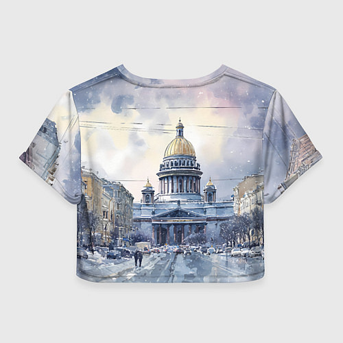 Женский топ Санкт-Петербург зимний город / 3D-принт – фото 2