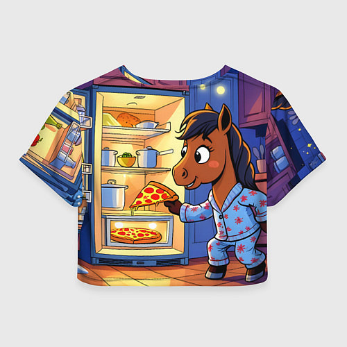 Женский топ Лошадка и пицца / 3D-принт – фото 2