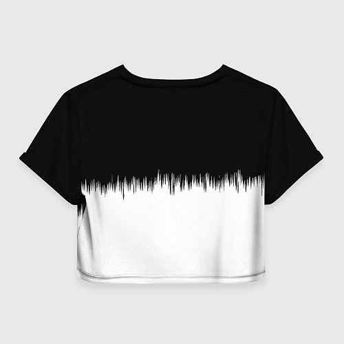 Женский топ Juventus черно белые краски текстура / 3D-принт – фото 2