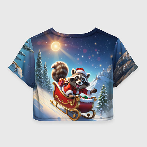 Женский топ Енот в санях / 3D-принт – фото 2
