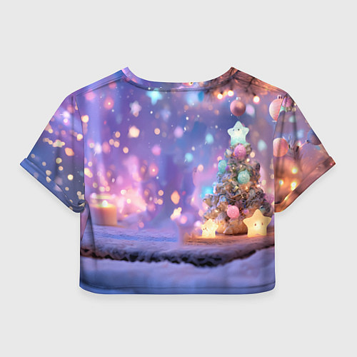 Женский топ Новогодний пушистый щенок / 3D-принт – фото 2
