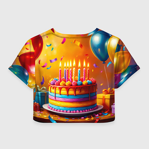 Женский топ Радуга праздничного торта / 3D-принт – фото 2
