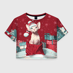 Женский топ Сфинкс новогодняя кошка