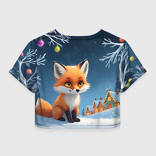 Женский топ Лисичка новогодней ночью / 3D-принт – фото 2