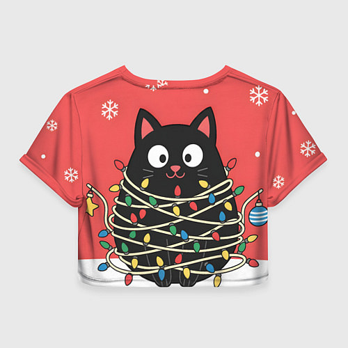 Женский топ Котик в гирлянде / 3D-принт – фото 2