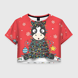 Женский топ Лошадка в новогодних огоньках