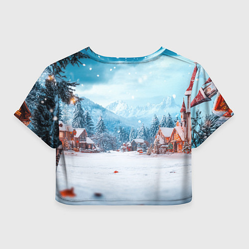 Женский топ Уставший новогодний олень с кофе / 3D-принт – фото 2