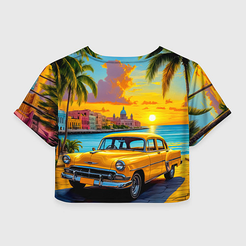 Женский топ Золотой закат над набережной / 3D-принт – фото 2