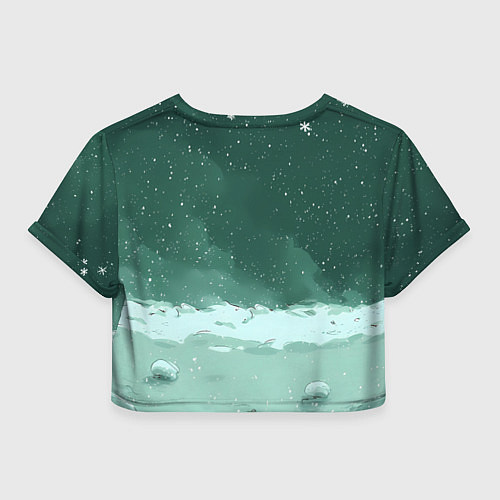 Женский топ Мем Новогодний котик / 3D-принт – фото 2