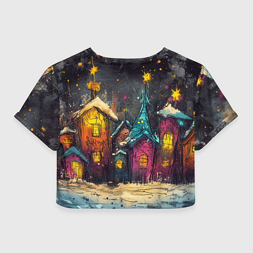 Женский топ Красная огненная лошадь панк в городе / 3D-принт – фото 2