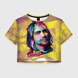 Футболка 3D укороченная женская Kurt Cobain: Abstraction, цвет: 3D-принт