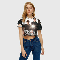 Футболка 3D укороченная женская Imagine Dragons, цвет: 3D-принт — фото 2