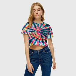 Футболка 3D укороченная женская Tie dye, цвет: 3D-принт — фото 2