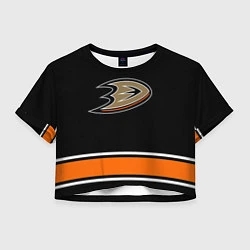 Футболка 3D укороченная женская Anaheim Ducks Selanne, цвет: 3D-принт