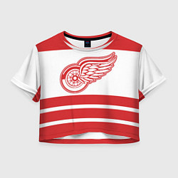 Футболка 3D укороченная женская Detroit Red Wings, цвет: 3D-принт