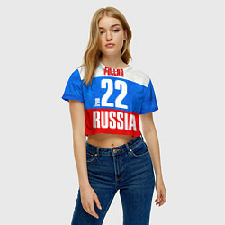 Футболка 3D укороченная женская Russia: from 22, цвет: 3D-принт — фото 2