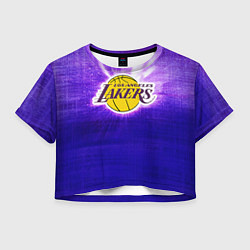 Футболка 3D укороченная женская Los Angeles Lakers, цвет: 3D-принт