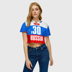 Футболка 3D укороченная женская Russia: from 30, цвет: 3D-принт — фото 2