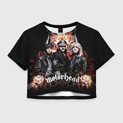 Футболка 3D укороченная женская Motorhead Band, цвет: 3D-принт