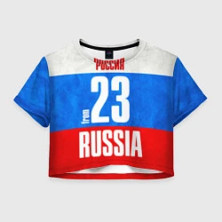 Футболка 3D укороченная женская Russia: from 23, цвет: 3D-принт