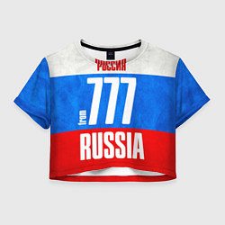 Футболка 3D укороченная женская Russia: from 777, цвет: 3D-принт