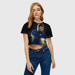 Футболка 3D укороченная женская Neymar: Brasil Team, цвет: 3D-принт — фото 2
