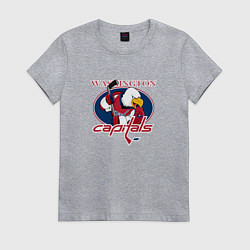 Футболка хлопковая женская Washington Capitals Hockey, цвет: меланж