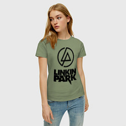 Футболка хлопковая женская Linkin Park, цвет: авокадо — фото 2