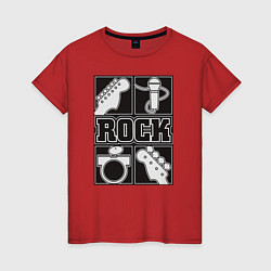 Футболка хлопковая женская Rock Elements, цвет: красный