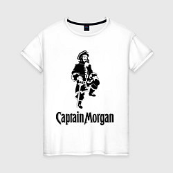 Футболка хлопковая женская Capitan Morgan, цвет: белый
