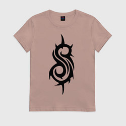 Футболка хлопковая женская Slipknot, цвет: пыльно-розовый