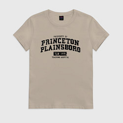 Футболка хлопковая женская Princeton Plainsboro, цвет: миндальный