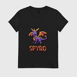 Футболка хлопковая женская Spyro: 8 bit, цвет: черный