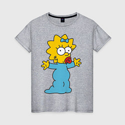 Футболка хлопковая женская Maggie Simpson, цвет: меланж